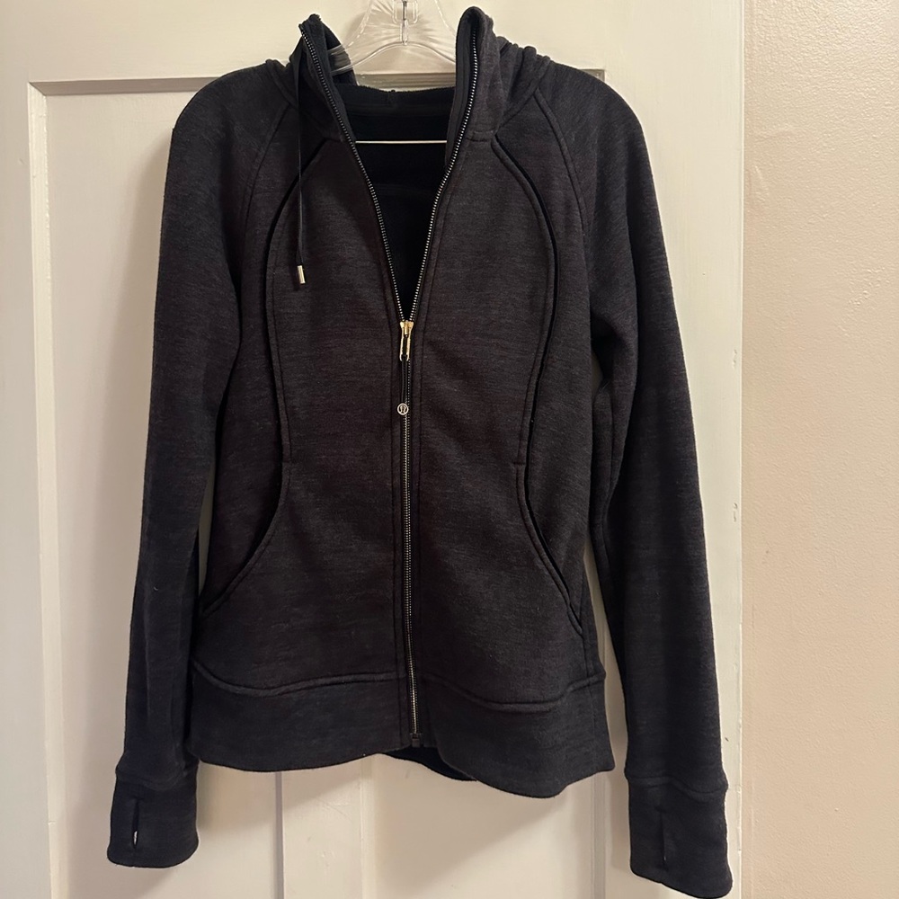 Lululemon Scuba Full Zip Hoodie Plush Charcoal/ Black